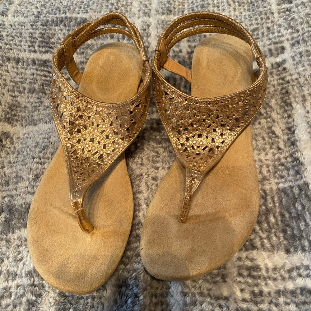 Ladies Metallic Sandals Sz 7.5